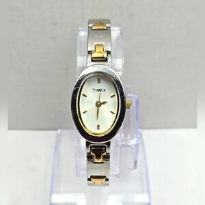 Womens Timex N5 Two-Tone Watch Mother Of Pearl Dial New Battery
